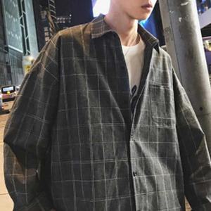 루즈핏체크남방 대학생 남자 가을룩 코디 셔츠 데일리룩 체크 패션