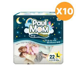 폴맘 기저귀 오버나이트 팬티형 공용 대형 22p X 10팩