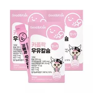 [롯데백화점]내츄럴플러스 [내츄럴플러스] 굿앤키즈 어린이 짜먹는 액상 카폴락 우유칼슘 30포 3박스
