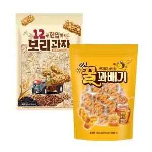 [내일도착] 부드럽고 바삭한 미니 꿀꽈배기 700g + 12곡 한입 쏙 보리과자 400g 개별포장 사무실