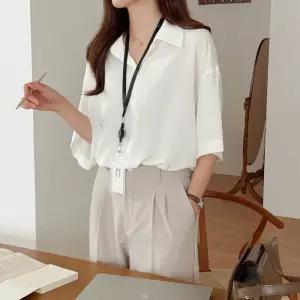 솔라느 찰랑 반팔 블라우스 83112 빅사이즈 여성의류