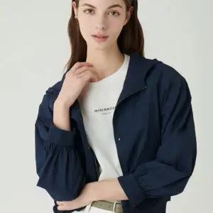 [샤틴]후드넥 밑단니트배색 집업점퍼S242N151A25