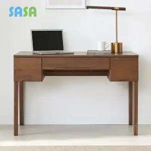 [SASA]사사가구 시에라 고무나무원목 1200 서랍수납 책상