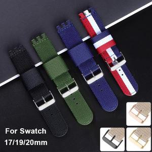 스와치 스트랩용 나일론 시계 밴드, 원단 캔버스 17mm, 20mm, 액세서리 교체 남성용 벨트