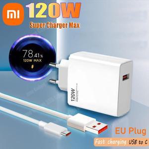 샤오미 정품 120W 초고속 충전기 QC 5.0 EU 플러그 6A 타입 C 케이블 아이폰 프로 맥스 삼성 어댑터 신제품