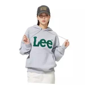 리 LEE 부클 트위치 로고 기모 후드 티셔츠 그레이 LE2404HD05GR 487606