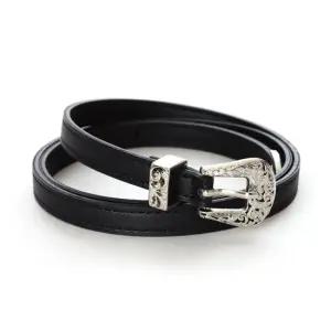 샵앤) 국산 여성 클래식 유광 끝징 폭1cm 벨트 TU-WBT-0874-블랙