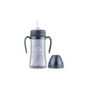 그로미미 빨대컵 휴대용 원터치 물병 차콜 300ml