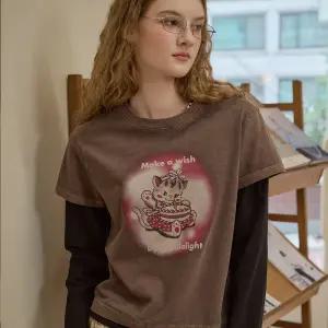벨라 케이크 레이어드 피그먼트 롱슬리브 브라운