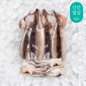 [더이득/2개이상2,000원할인] 더신선 자연산 손질 통오징어 500g x2팩 총 4미 / 고소하고 쫄깃한 맛