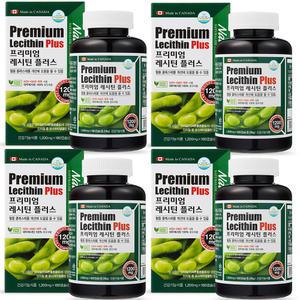 프리미엄 대두 레시틴 4통 12개월분 lecithin 인지질 외 3종 rTG 알티지 오메가3 감마리놀렌산 달맞이꽃종자유 아마씨유 플랙시드 오일