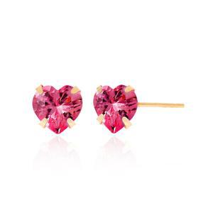 14K GOLD 체리 러브 귀걸이 핫핑크 3mm_GT105