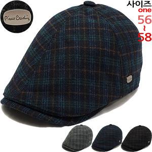 CAP200931-피에르가르댕 울 체크 헌팅캡 베레모 골프모자