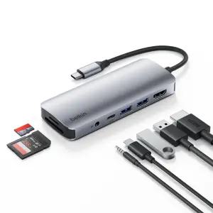 [벨킨] 7in1 C타입 멀티 허브 100W 충전 4K 60Hz AVC009fq 맥북 M4 윈도우 노트북 아이패드 호환