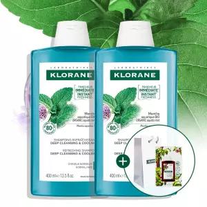 (20% 쿠폰)[쿨링/유분케어] 아쿠아민트 샴푸 400ml 2개 (+쇼핑백+샴푸 7ml)