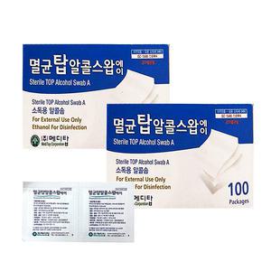 멸균 탑 알콜스왑 100매입x2개 알콜솜 낱매 소독솜