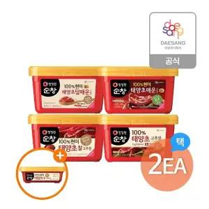 청정원 순창고추장1kg 4종(태양초/매운/덜매운/찰) 2개 골라담기 +(증정)찰고추장200g