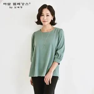 [마담엘레강스] 라운드 A라인 퍼프 블라우스 K241BL17_민트