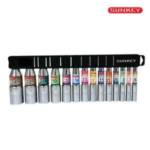 썬키 SKB-14S 롱 비트 소켓 세트 14PCS 롱복스 복스알 일체형 임팩 드릴