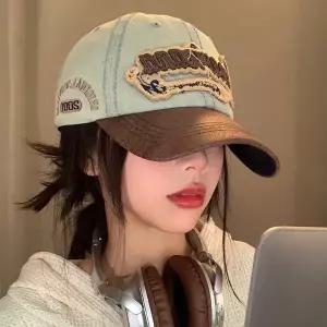 호스피 y2k 소두핏 빈티지 데님 스웨이드 볼캡 모자