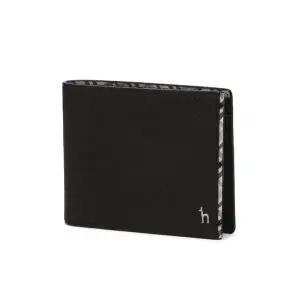 [헤지스](광주신세계)[CHESTER] 블랙 체크라인장식 소가죽 반지갑 HJWA4F291BK