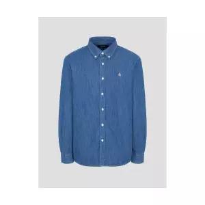 빈폴 BEANPOLE MEN Essential 남녀공용 데님 셔츠 블루 BC5164E71P 284570