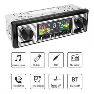 카 라디오 오디오 블루투스 우퍼 리시버 AUX 동글 무선 자동차 1 din 레트로 MP3 멀티미디어 플레이어 USB