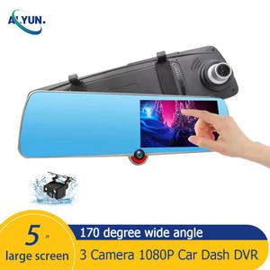 룸미러 블랙박스 범용 차량 DVR 대시 인치 IPS 터치 스크린 FHD 1080P 카메라 자동 미러 녹음기 후방 보기 예약 이미지