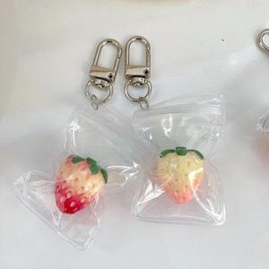 [기타]미니 지퍼백 키링 D고리 투명 파우치 열쇠고리 만들기 DIY 비즈 공예 재료