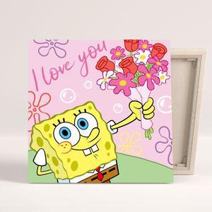 [보리보리/하비스]DIY 보석십자수 스펀지밥 I love you 25x25