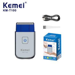 Kemei 휴대용 면도기 남자 방수 전문 트리머 미니 전기 이발사 USB 충전식 KM T100