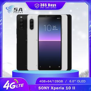 소니 Xperia 10 II 10II 4G LTE 휴대폰 NFC 4GB RAM 64GB 128GB ROM OLED 6.0 인치 12MP 8MP 옥타코어 안드로이드 스마트폰
