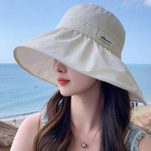 고품질 여름 햇빛 벙거지 와이드챙 차단막 여자 모자 벙거지모자 벙거지 캐주얼모자 예쁜모자 (WFHVTUP)