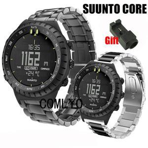 SUUNTO 코어 스트랩용 스테인레스 스틸 금속 밴드 남성용 벨트, 어댑터 포함