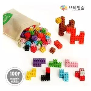 [하프클럽/]원목완구 매쓰큐브100 부직포주머니(소)-기본형