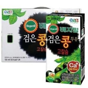 베지밀 고칼슘 두유 검은콩, 190ml, 24개
