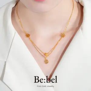 순금목걸이 7.5g 24k 여자 디자인 플라워 비벨 두돈 2돈