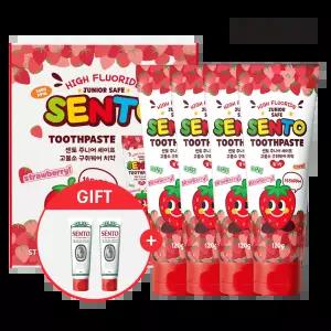 센.토 주니어 세이프 구.취케어 치약 딸기향 120g 4개 +구취케어2개