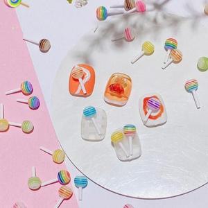 [LF2371Q3_56]막대사탕 파츠 네일아트소품 3mm 6mm 2종
