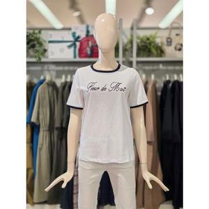 [갤러리아] 크로커다일레이디 배색 라운드 반팔 티셔츠 CLEMTS101