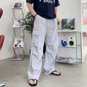 남녀공용 여름 파라슈트 팬츠 나일론 스트링 카고 와이드 바지 5color