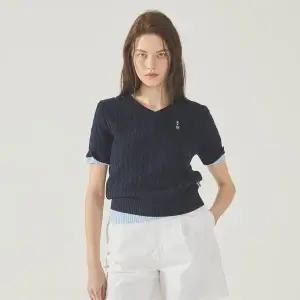 [후아유](의정부점)Steve V-neck Short Sleeve Sweater WHKAF2402F