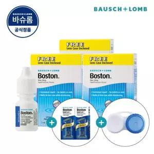 보스톤 원스텝 리퀴드 엔자임 클리너액 5ml 3개 단백질제거제  +심플러스 30ml 2개   렌즈 케이스)