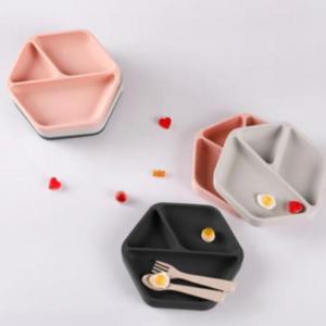 노르디코 아기 유아 실리콘 식기 흡착 식판 그레이 X2