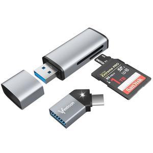 VEELOON SD 카드 리더 노트북용 C 2-IN-1 USB TO 메모리 A 3.0 키트가 포함된 지원 135도 SD /MICRO 각도 /MACBOOK /LPHONE 어댑터 SD /SDXC /SDHC /MMC /RS-MMC /UHS-I SD /TF 커넥터
