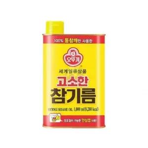 오뚜기 고소한참기름 고급 통참깨 트렌드 1L 김밥참기 (WFGHKZM)