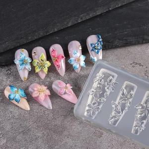 3D 꽃 네일 몰드 DIY 실리콘 도구 하와이 히비스커스 디자인 레진 아트 조각 템플릿
