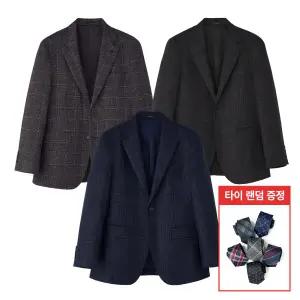 [롯데백화점]맨잇슈트 25 F/W 신상 순모 체크 블레이저 포멀핏 비즈니스 울 재킷 3종 택1 + 타이증정