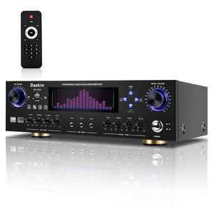 Daakro AV-735A 600W 5.1채널 홈 시어터 스테레오 수신기, 무선 오디오 시스템, 3 마이크 에코/BT/USB/SD/RCA/LED/Opt/Coax 가정용/스튜디오용 디지털 수신기/ 시스템