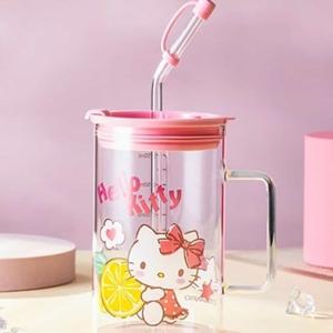 고품질 유리차컵 디자인 빨대컵 700ml 손잡이 있는 유리컵 (WFJ8J0E)
